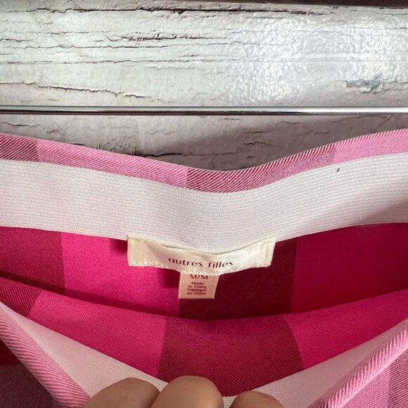 Autres Filles pink plaid check mini skirt Size medium - Picture 4 of 6
